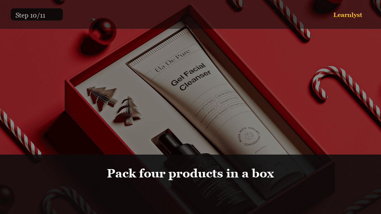 Pack four products in a box