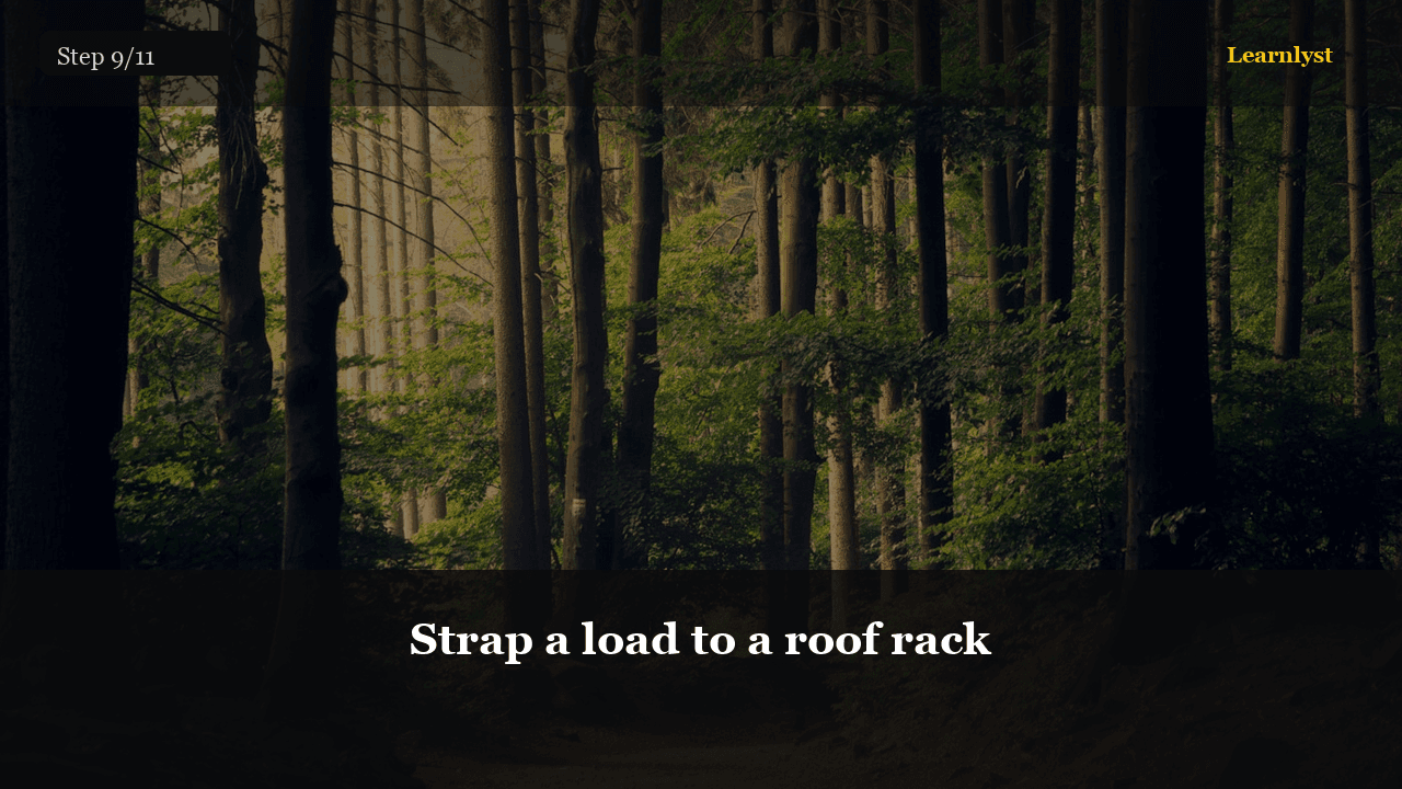 Strap a load to a roof rack