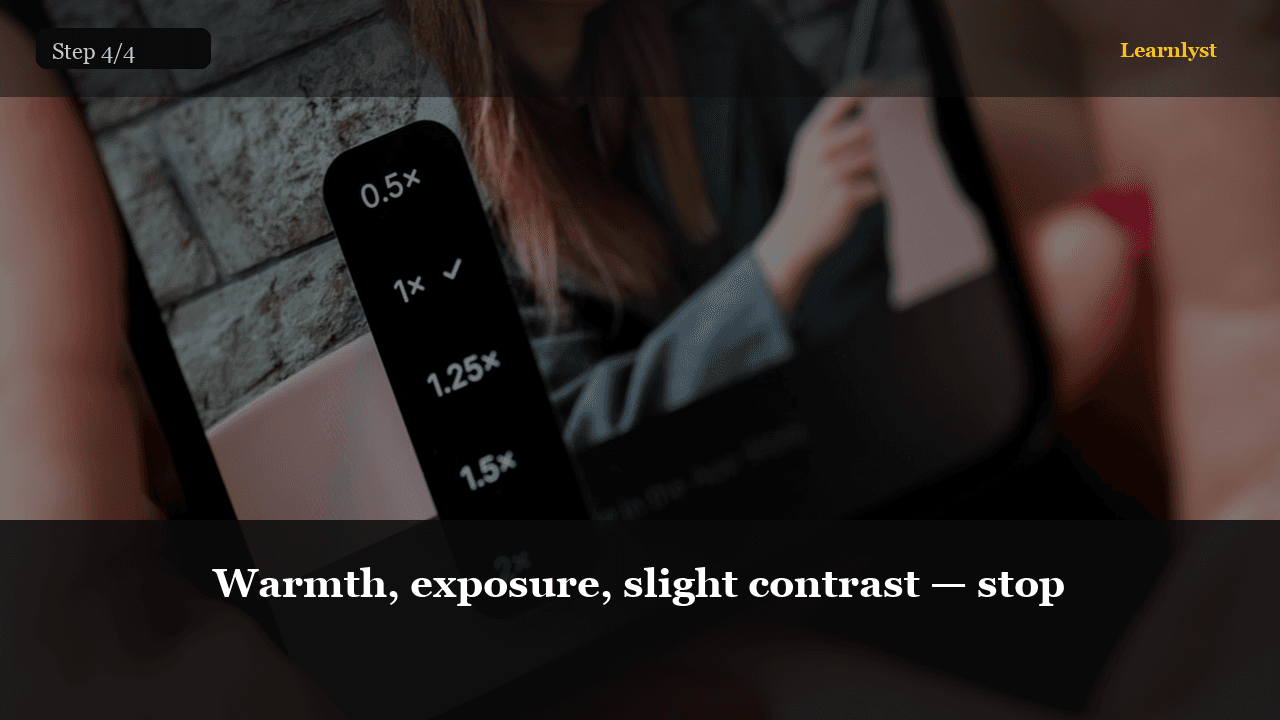 Warmth, exposure, slight contrast — stop — Photography tip photo