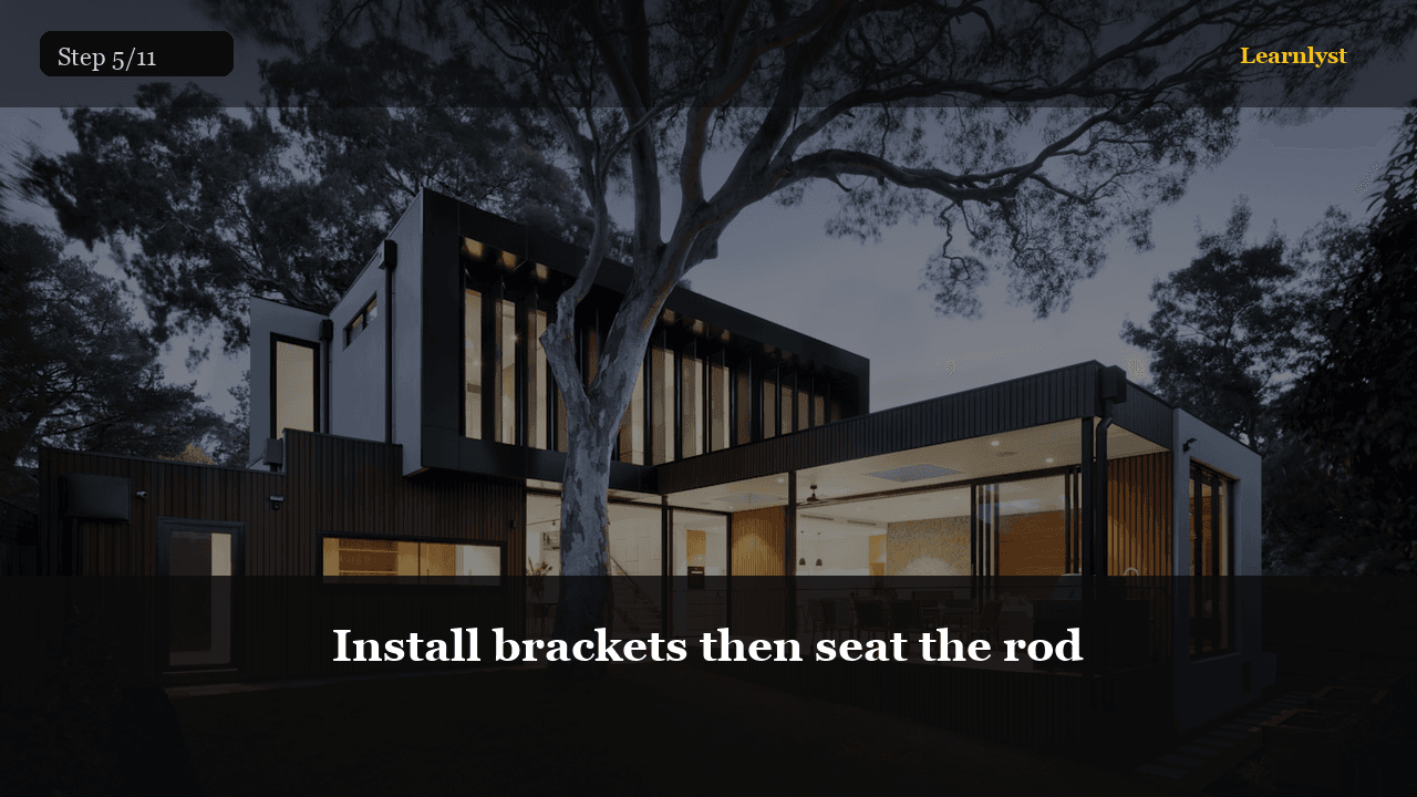 Install brackets then seat the rod — Home & DIY tip photo