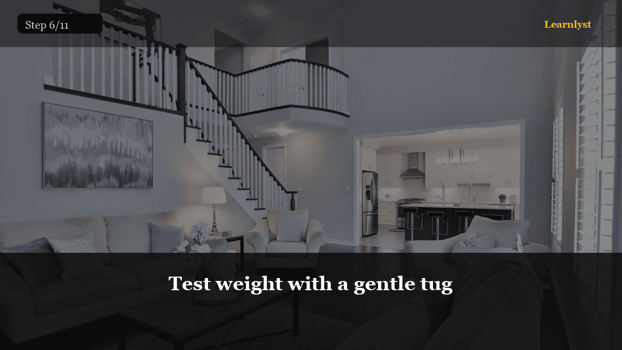 Test weight with a gentle tug — Home & DIY tip photo