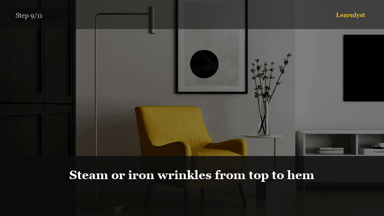 Steam or iron wrinkles from top to hem — Home & DIY tip photo