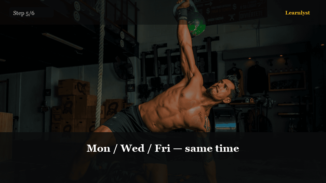Mon / Wed / Fri — same time — step 5 photo from 20-Minute Home Workout: No Equipment