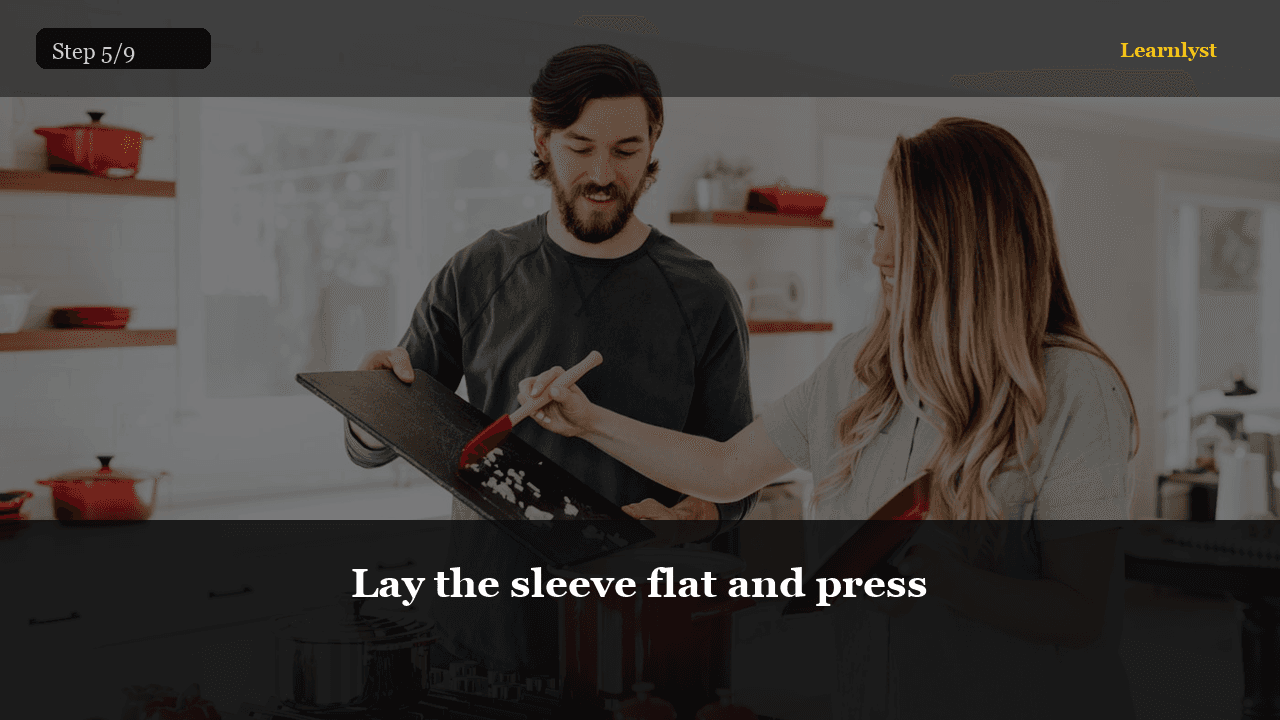 Lay the sleeve flat and press