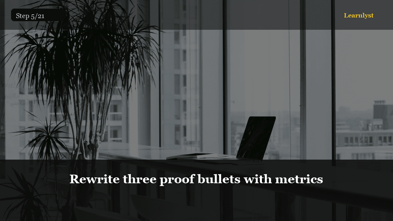 Rewrite three proof bullets with metrics