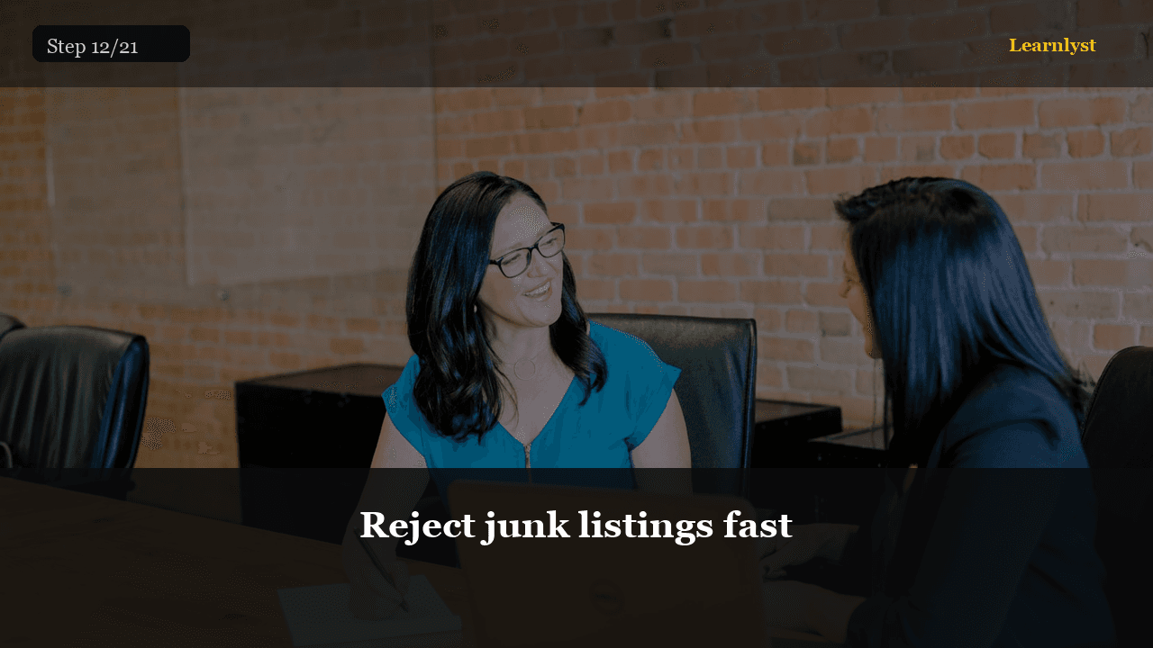 Reject junk listings fast