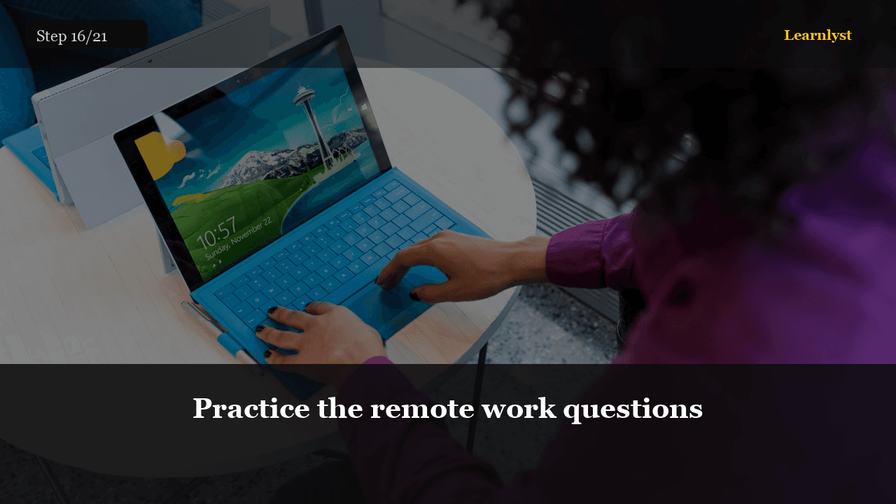 Practice the remote work questions — Career Skills tip photo