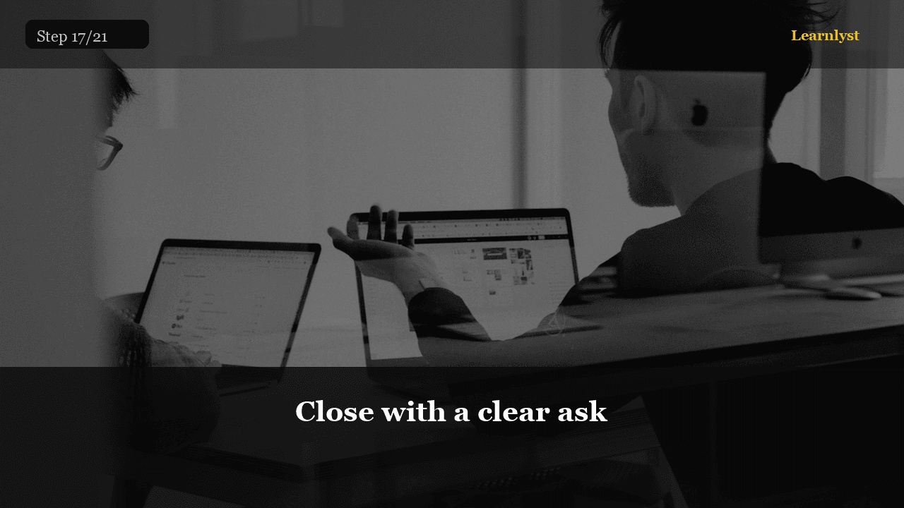 Close with a clear ask — Career Skills tip photo