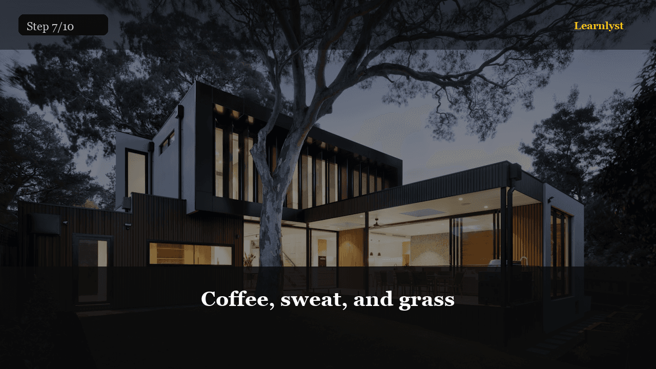 Coffee, sweat, and grass