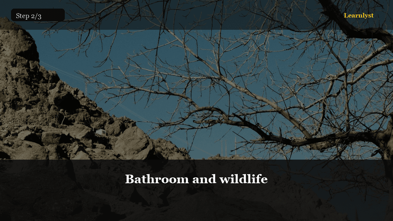 Bathroom and wildlife — Outdoor Skills tip photo