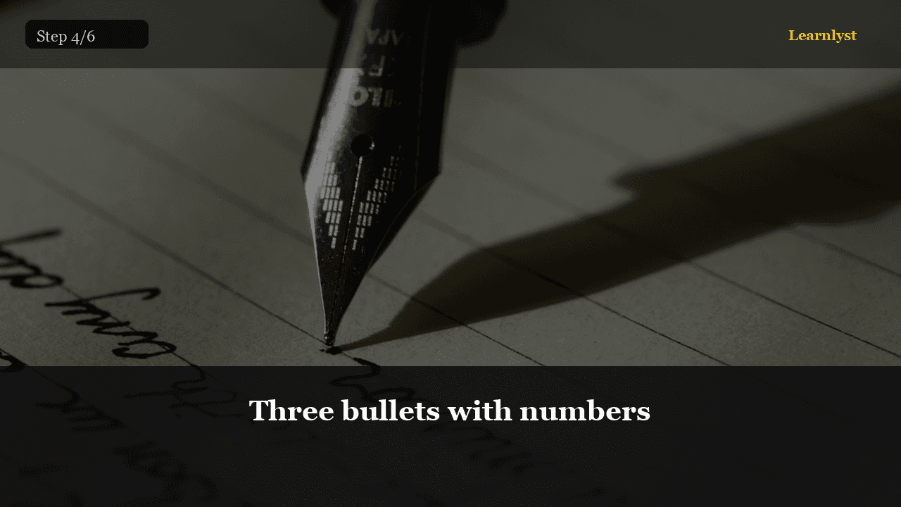 Three bullets with numbers — step 4 photo from LinkedIn Profile Recruiters Actually Click