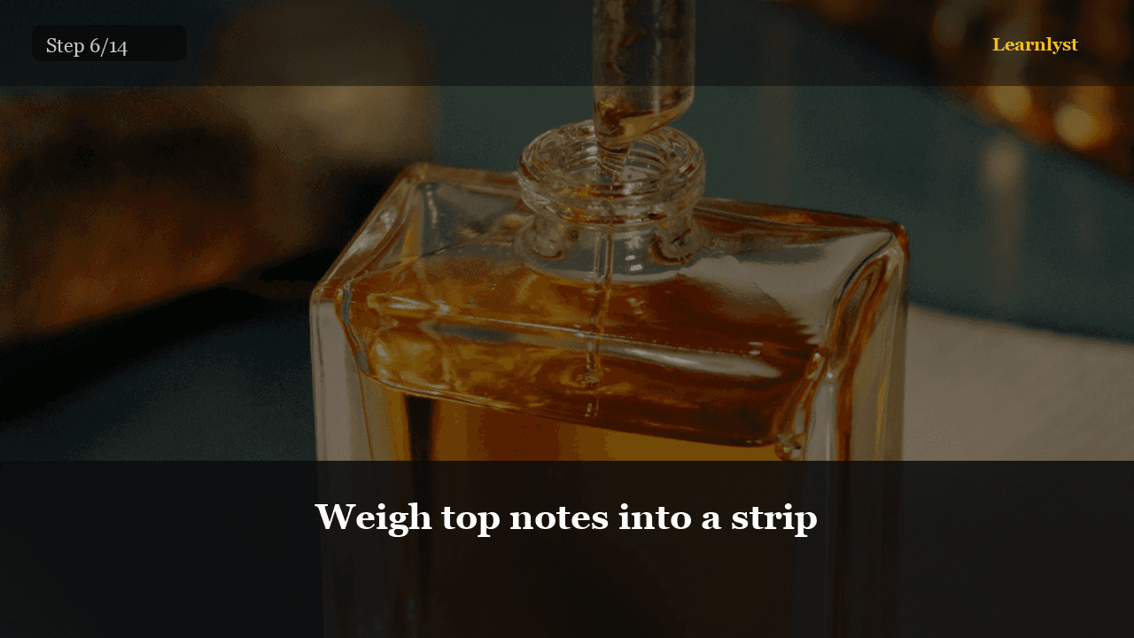 Weigh top notes into a strip