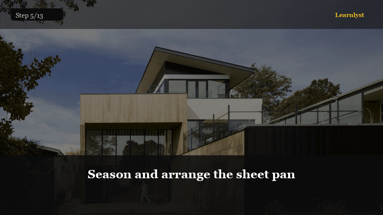 Season and arrange the sheet pan