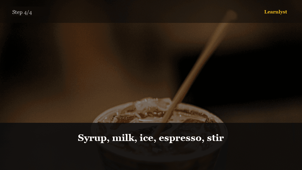 Syrup, milk, ice, espresso, stir — step 4 photo from Mocha at Home
