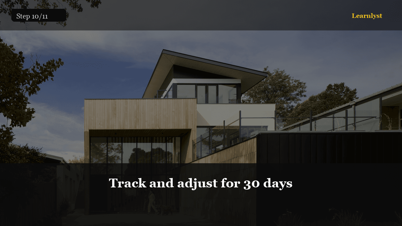 Track and adjust for 30 days