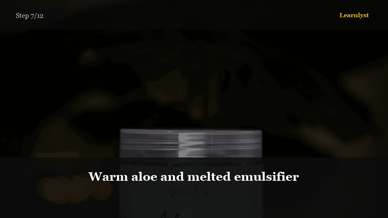 Warm aloe and melted emulsifier