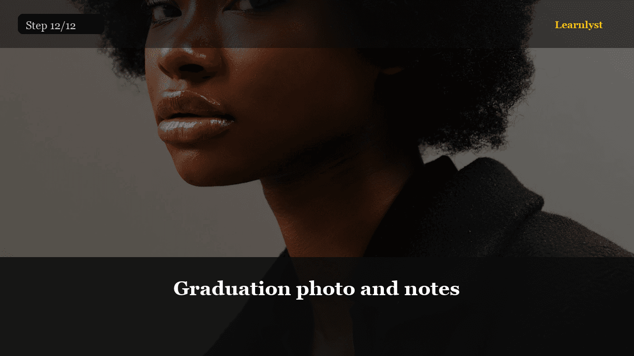 Graduation photo and notes