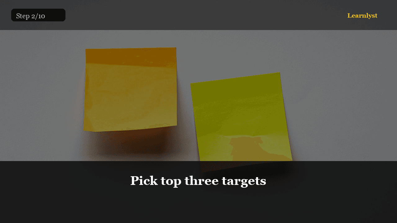 Pick top three targets — Personal Finance tip photo