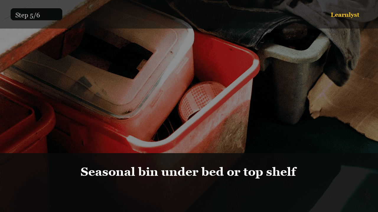 Seasonal bin under bed or top shelf — step 5 photo from Organize Your Closet in One Afternoon