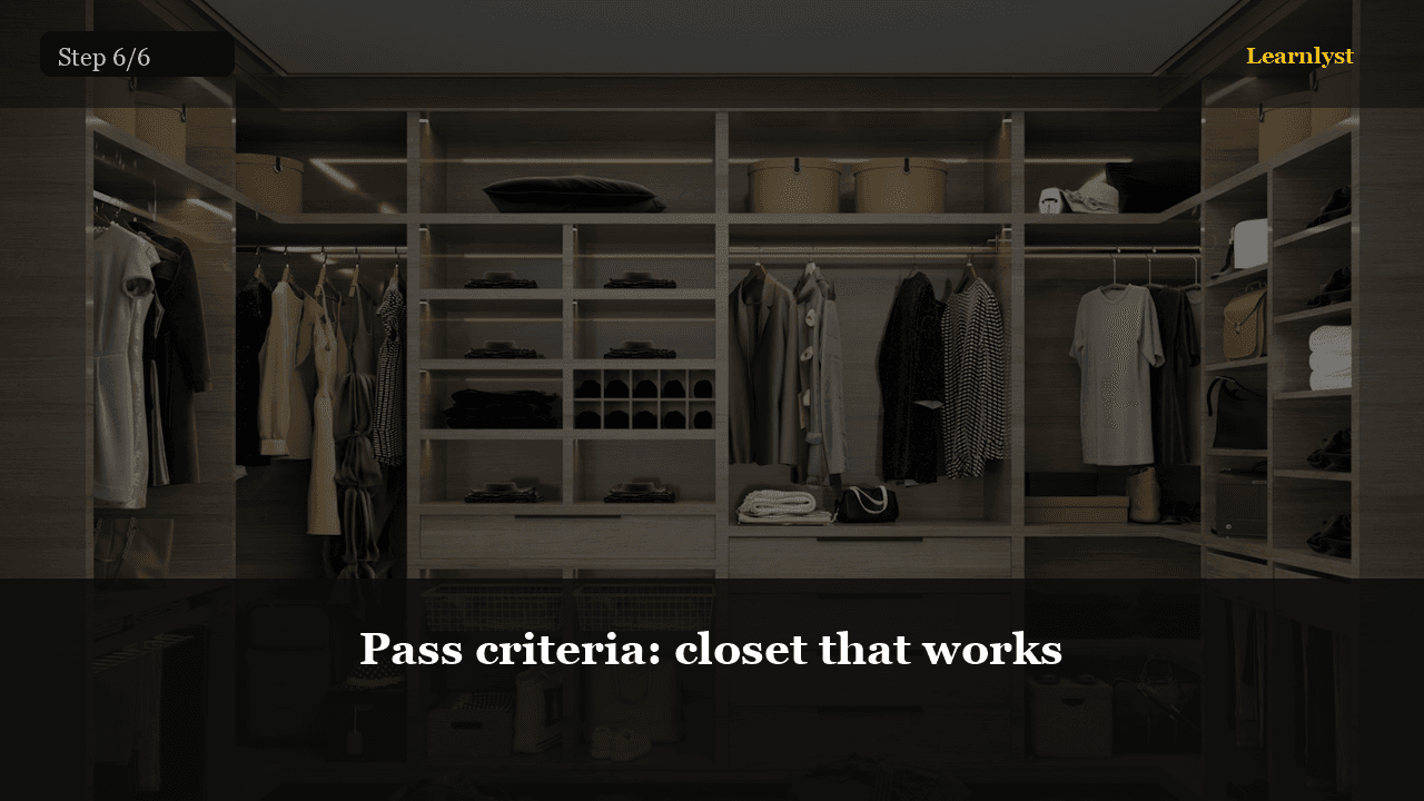 Pass criteria: closet that works — step 6 photo from Organize Your Closet in One Afternoon