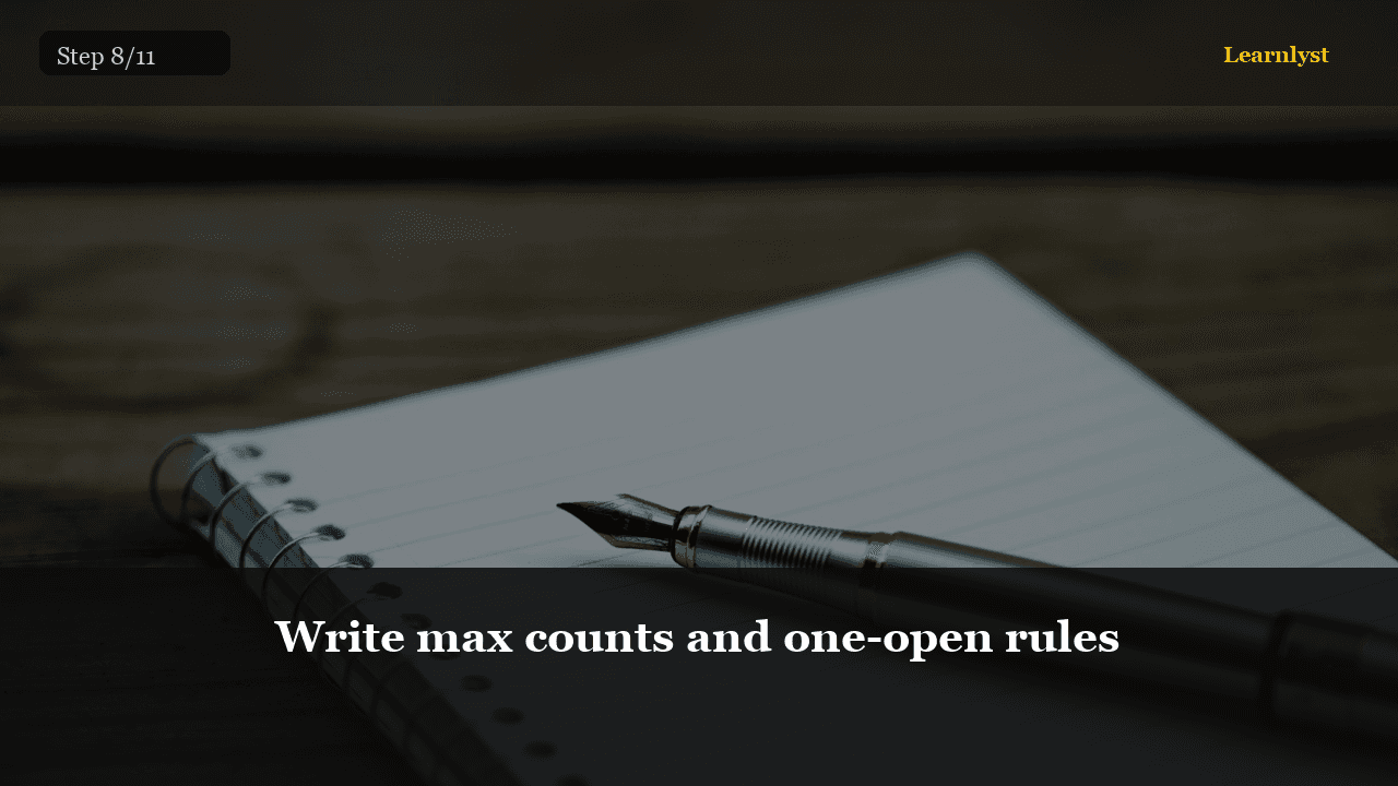 Write max counts and one-open rules