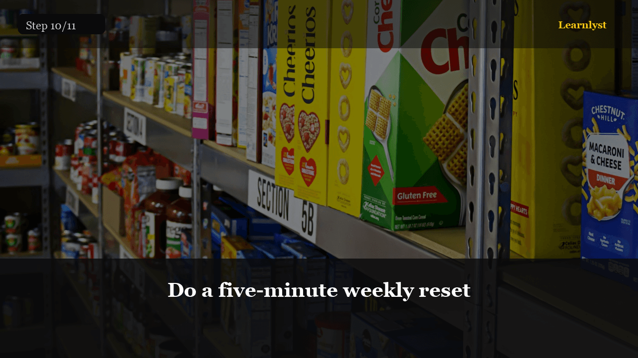 Do a five-minute weekly reset