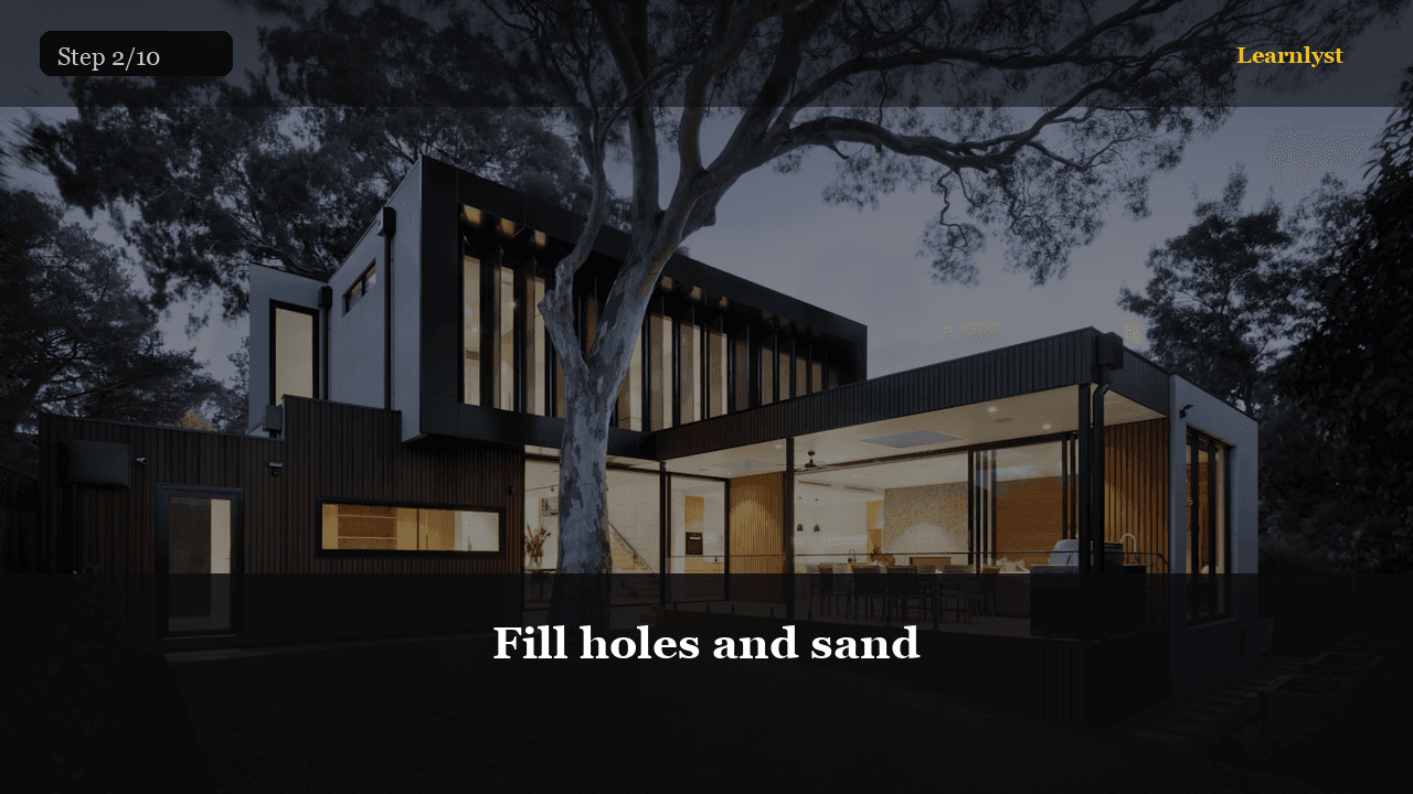 Fill holes and sand — Home & DIY tip photo