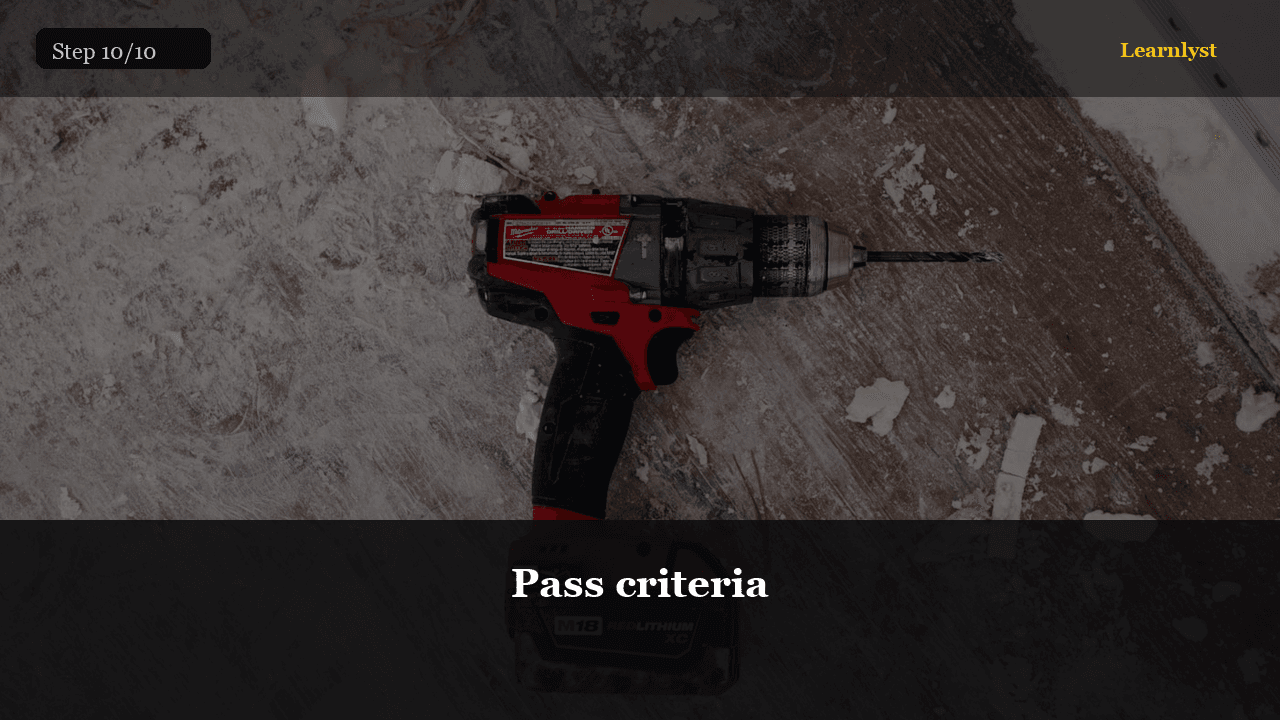 Pass criteria — Home & DIY tip photo