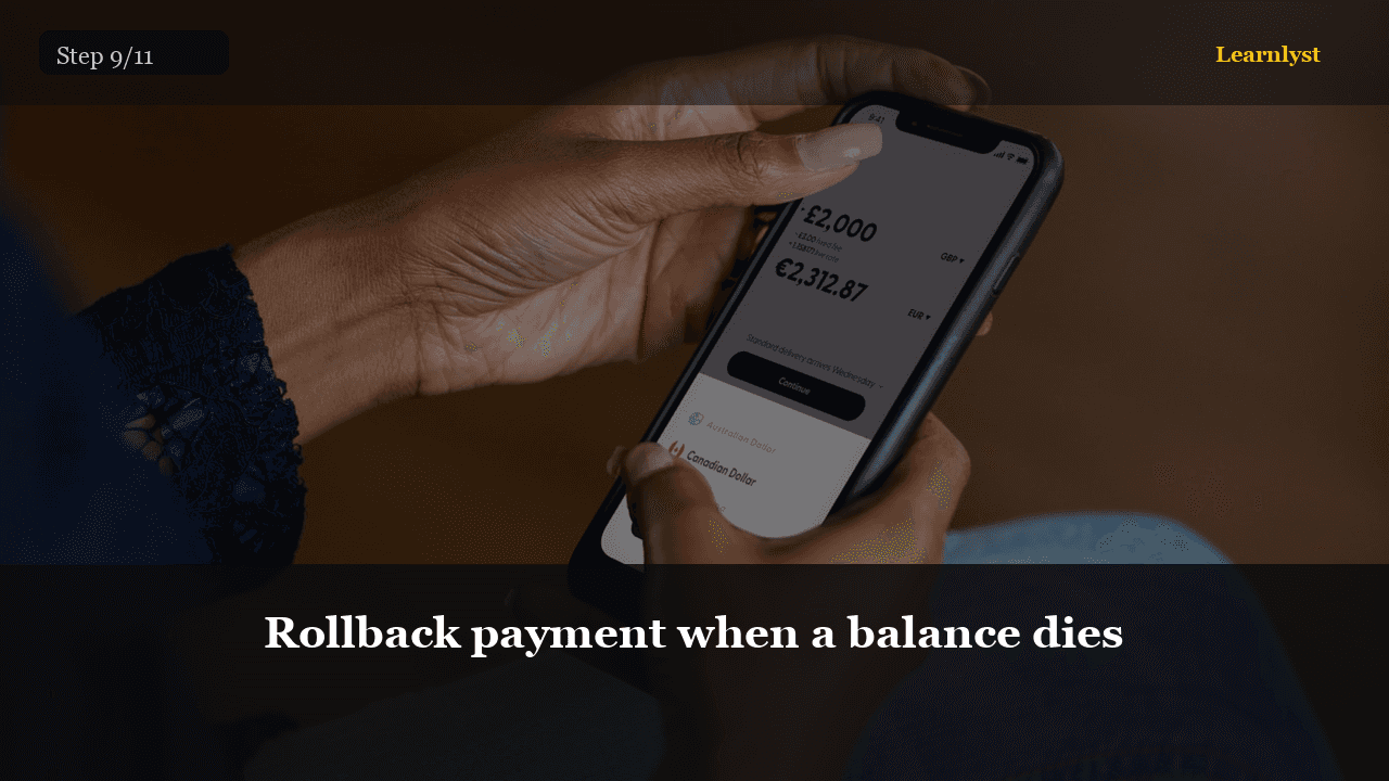 Rollback payment when a balance dies
