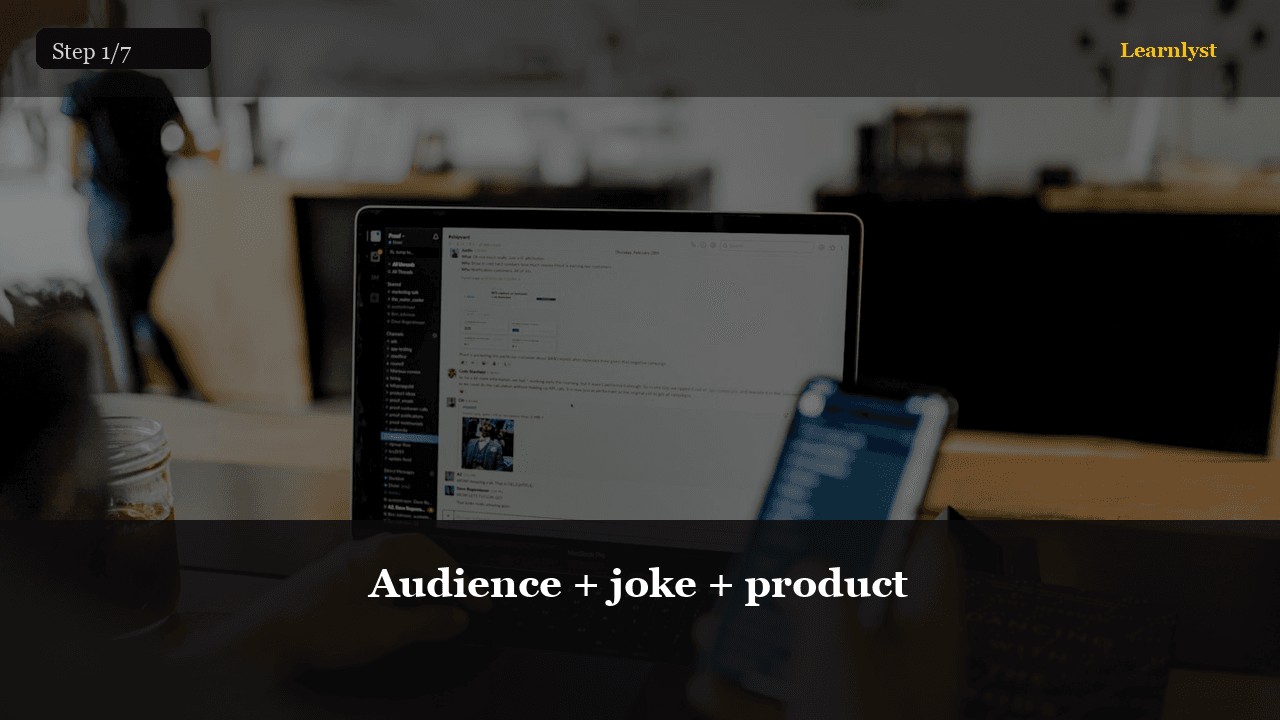 Specific person, specific joke, one product type first.