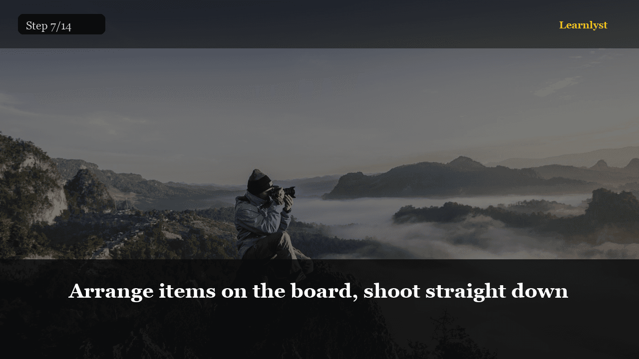 Arrange items on the board, shoot straight down — Photography tip photo