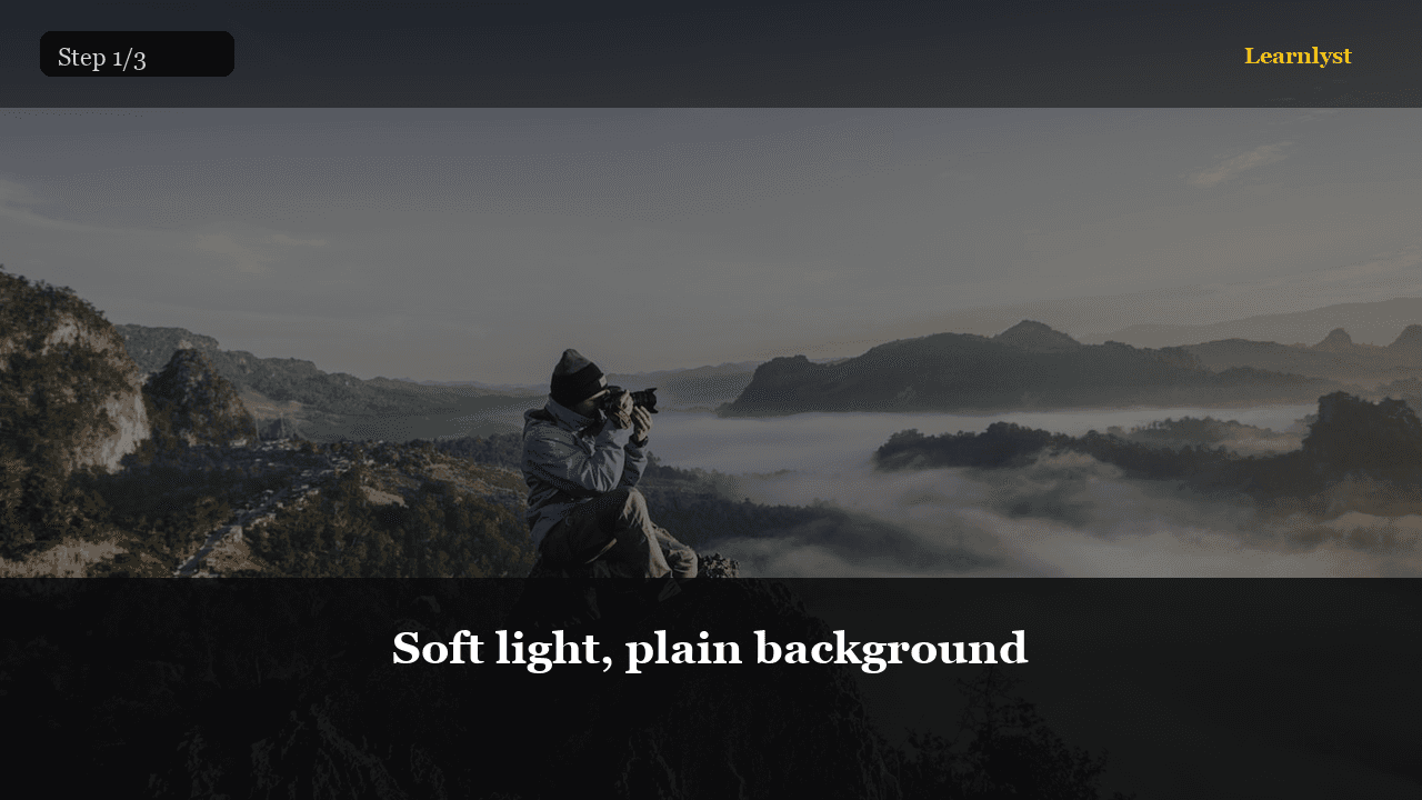 Soft light, plain background — Photography tip photo