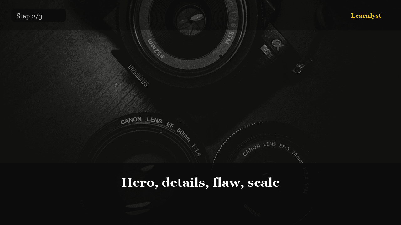 Hero, details, flaw, scale — Photography tip photo