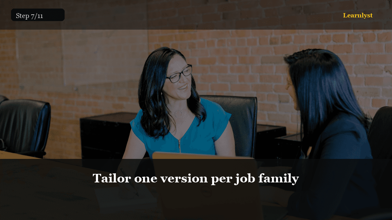 Tailor one version per job family — Career Skills tip photo