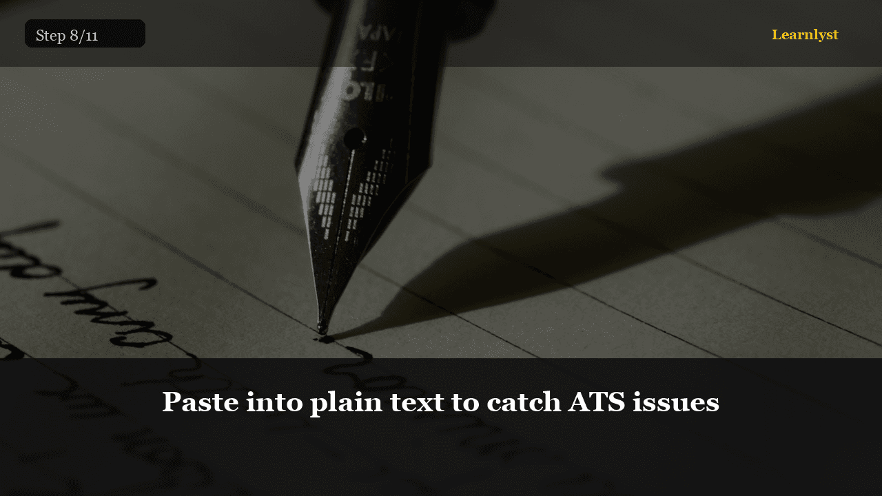 Paste into plain text to catch ATS issues — Career Skills tip photo