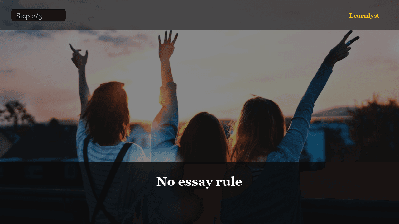 No essay rule — Relationships & Wellbeing tip photo