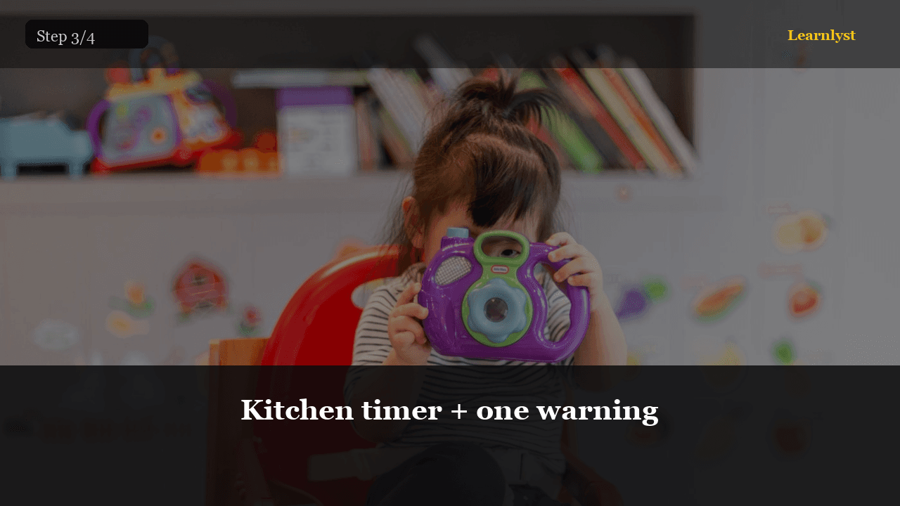 Kitchen timer + one warning — Parenting & Family tip photo