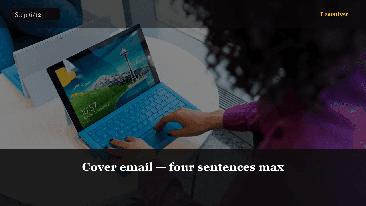 Cover email — four sentences max