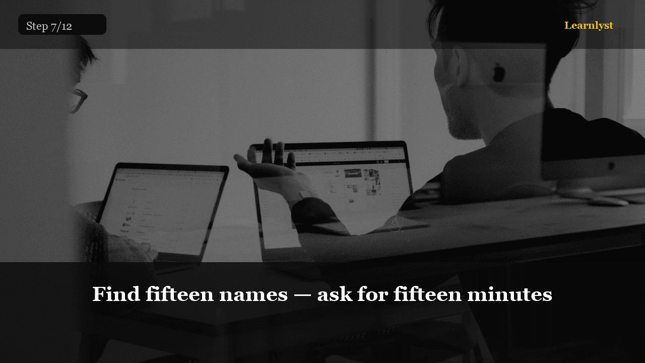 Find fifteen names — ask for fifteen minutes