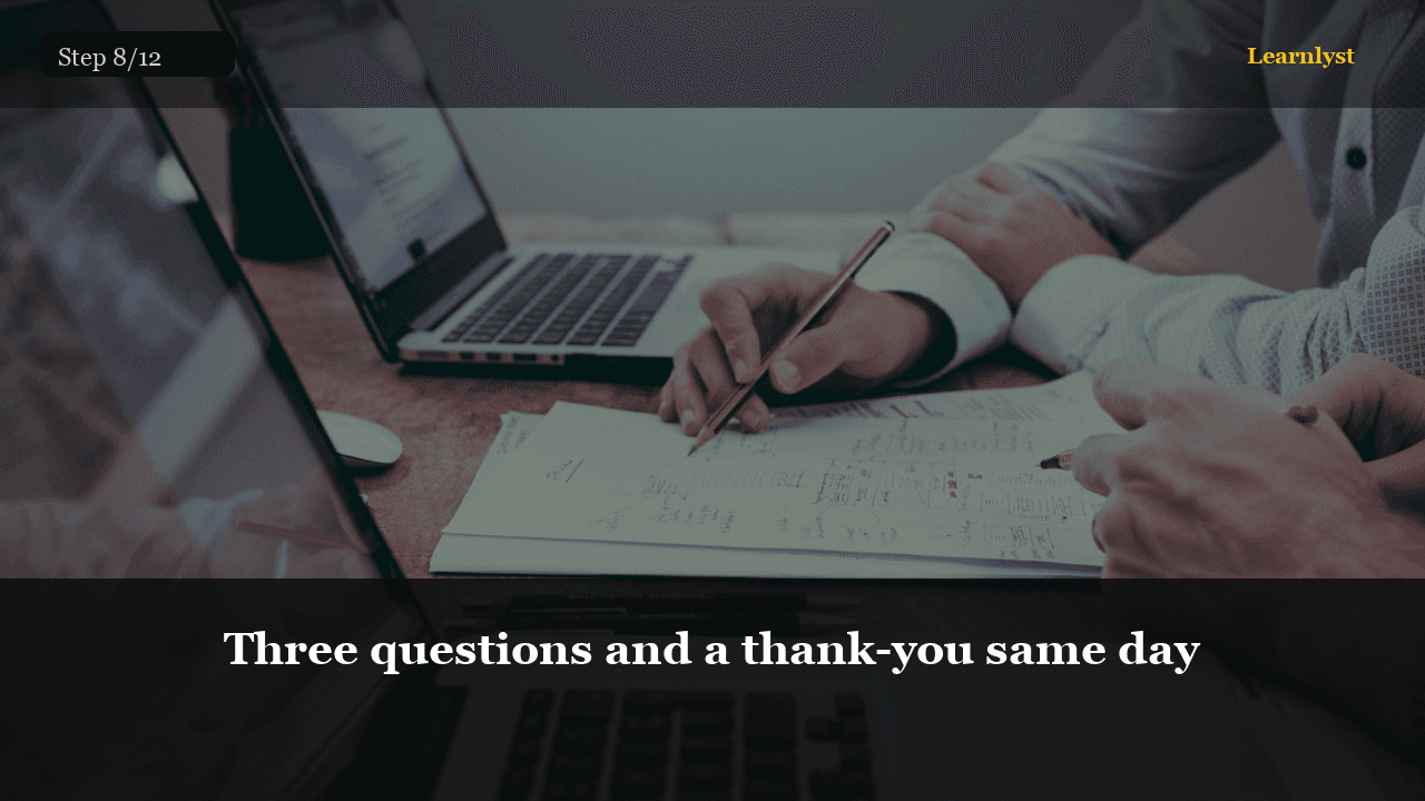 Three questions and a thank-you same day