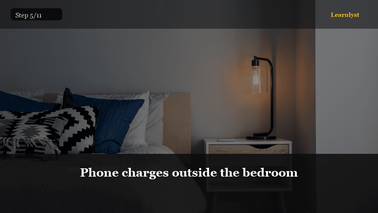 Phone charges outside the bedroom