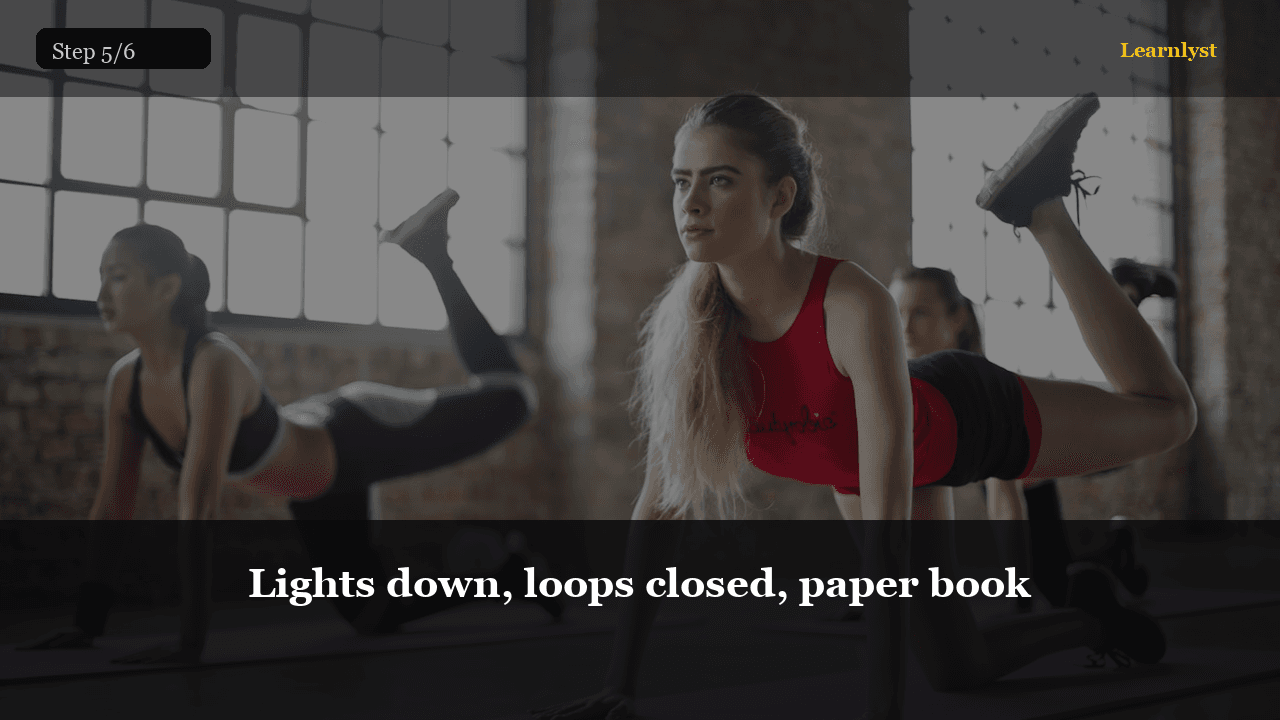 Lights down, loops closed, paper book