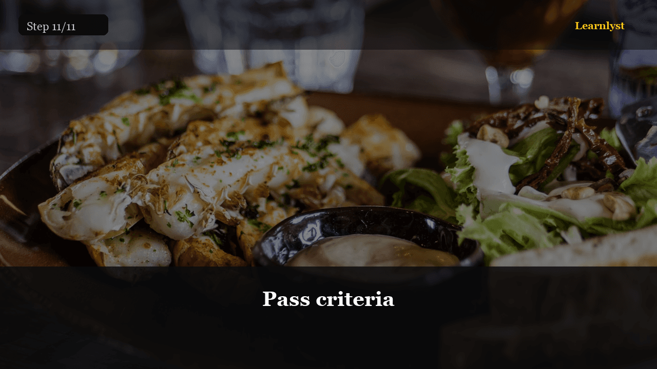 Pass criteria