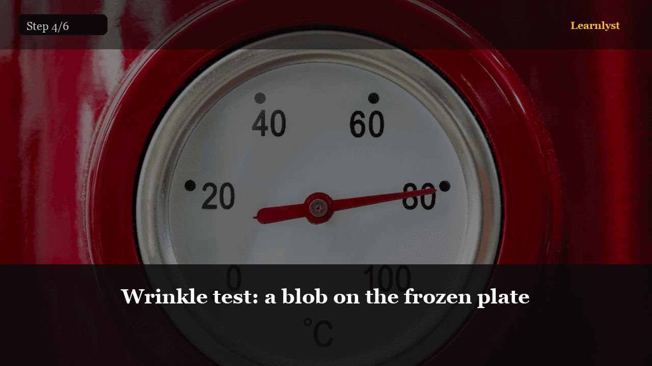 Wrinkle test: a blob on the frozen plate