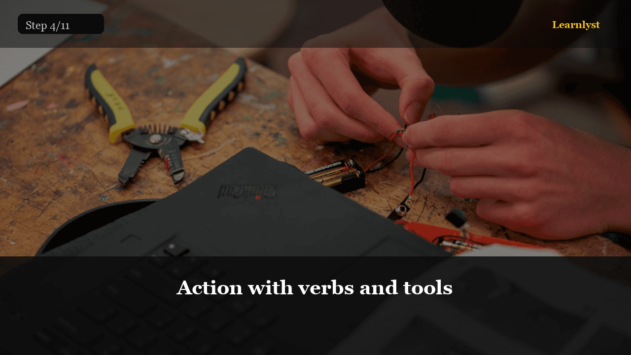 Action with verbs and tools — Career Skills tip photo