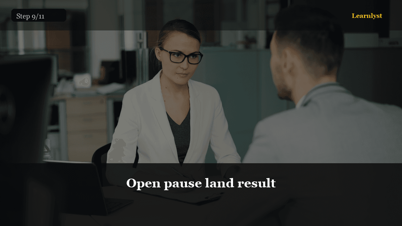 Open pause land result — Career Skills tip photo