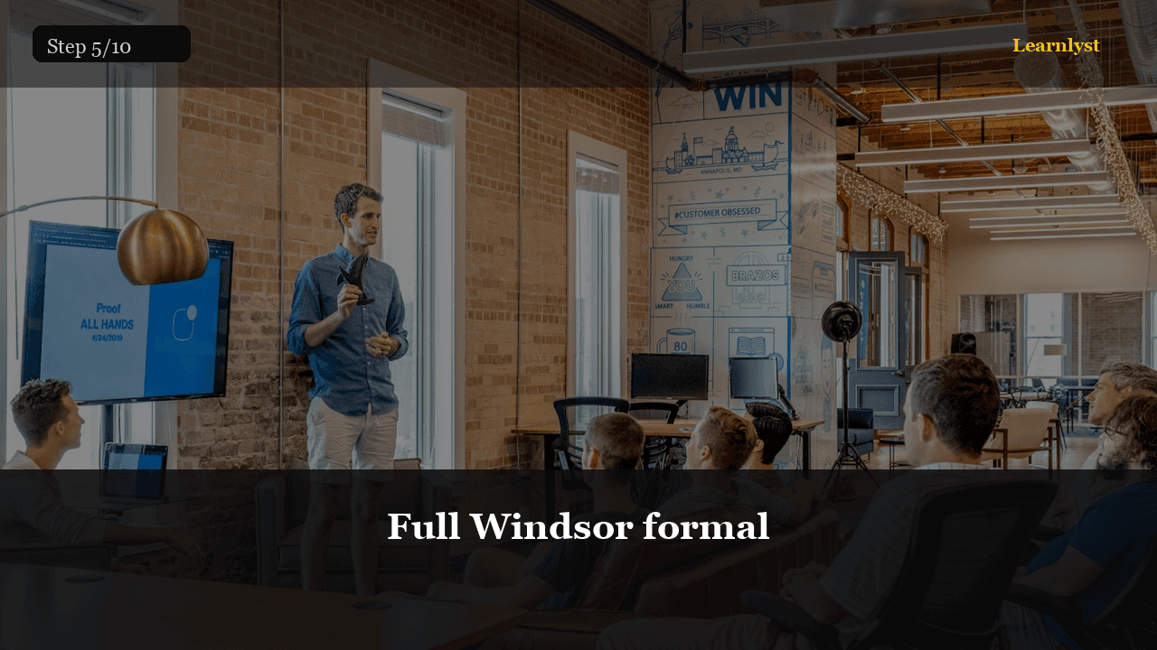 Full Windsor formal — step 5 photo from Tie a Necktie Four Ways