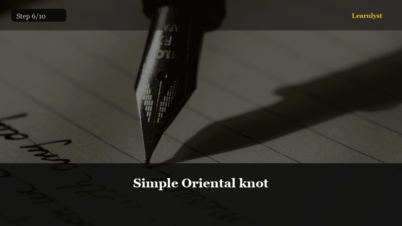 Simple Oriental knot — step 6 photo from Tie a Necktie Four Ways