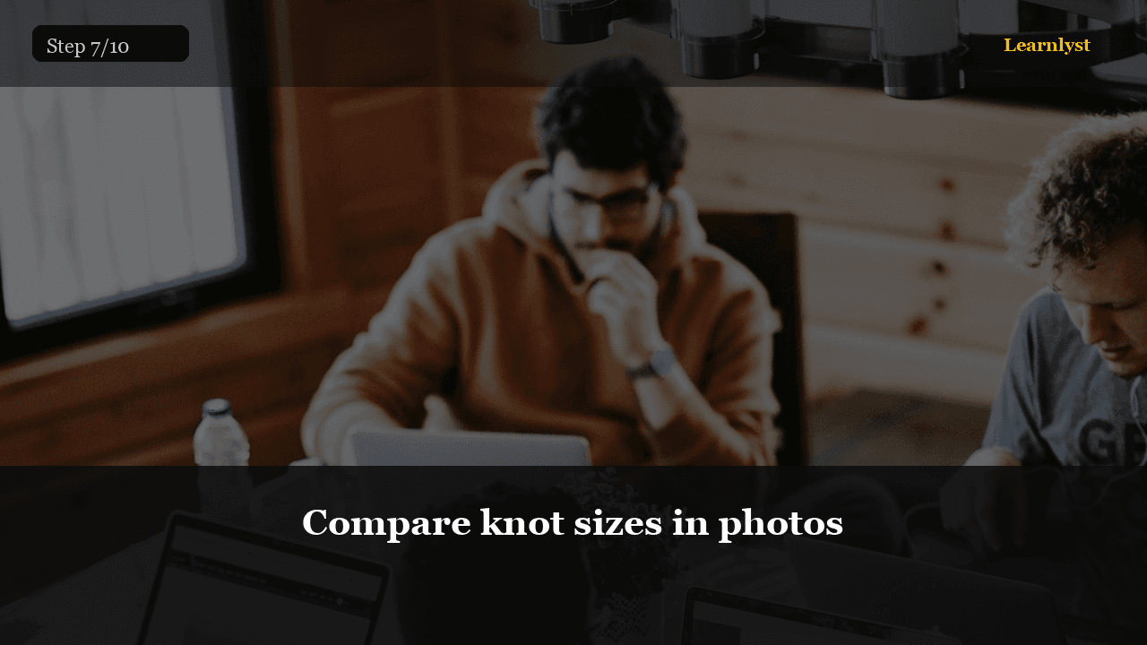 Compare knot sizes in photos — step 7 photo from Tie a Necktie Four Ways