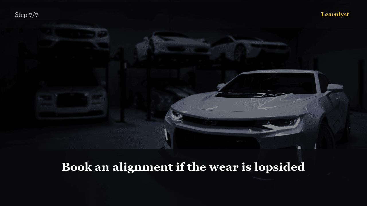 Even wear across the tread is the goal. A wedge of bald is a different job.